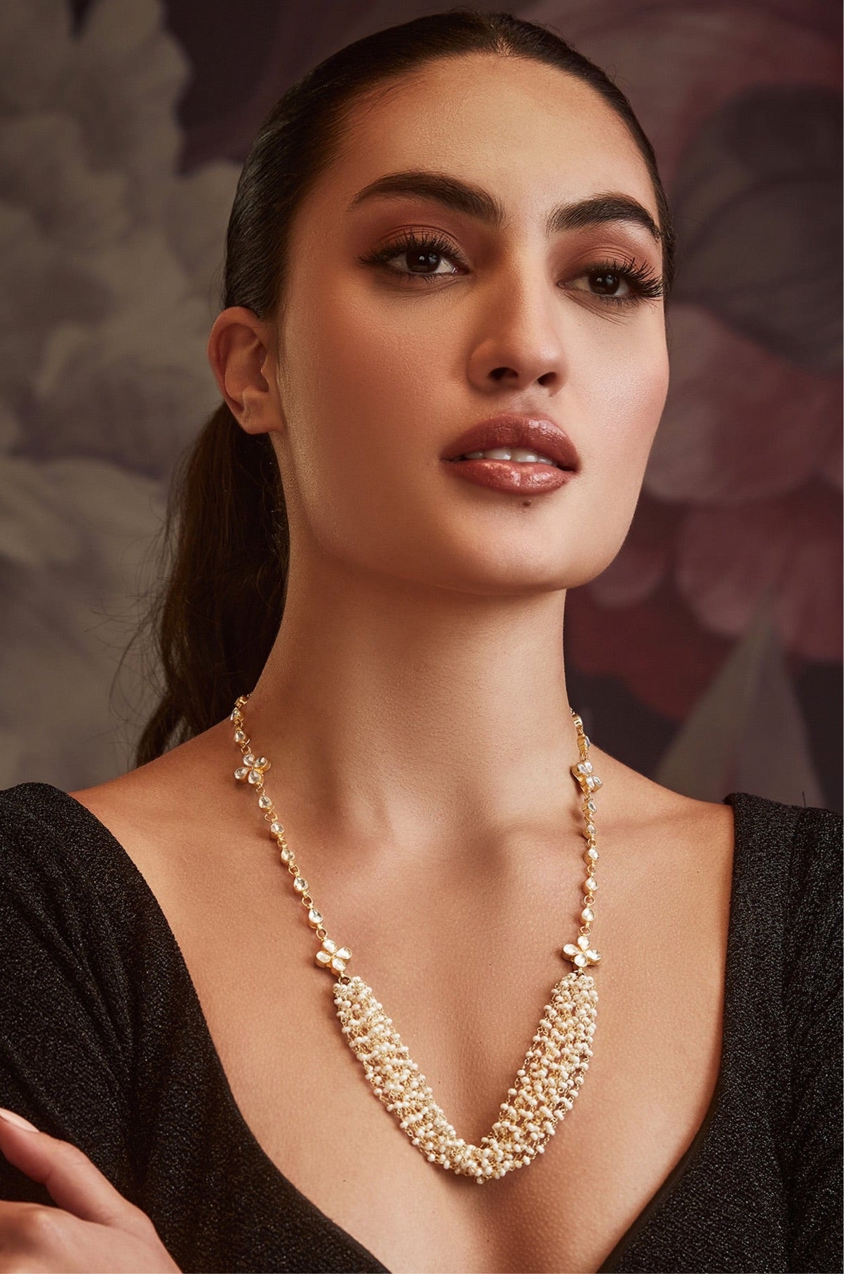 Ganaya Gold Polki Pearl Necklace Paisley Pop Shop