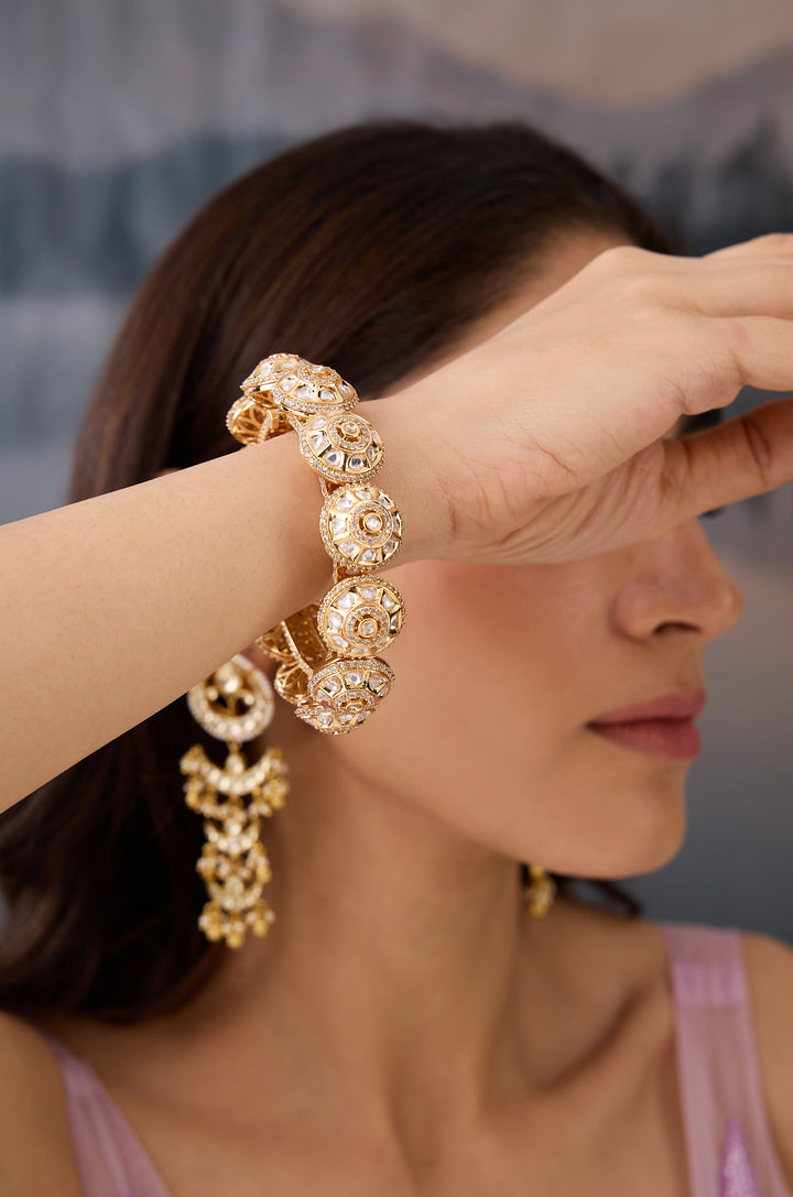 Hala Pearl Polki Pacheli Bangle