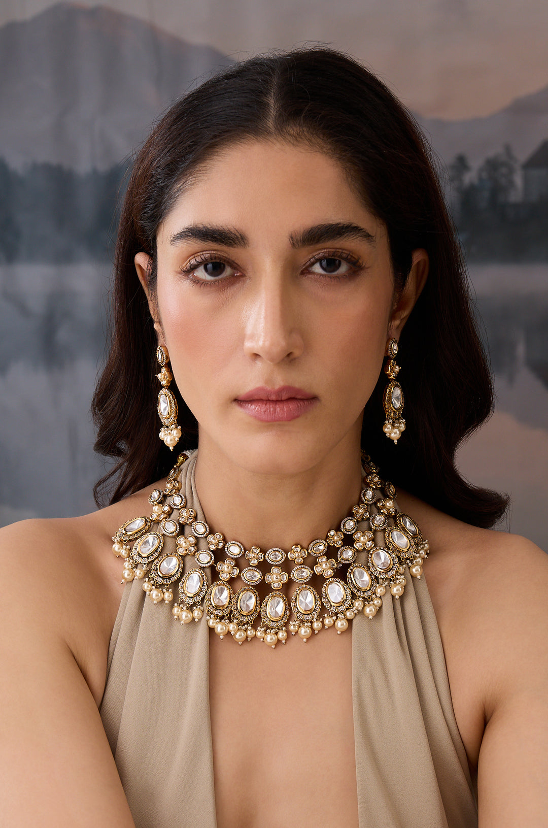 Aashwith Victorian Polki Necklace Set