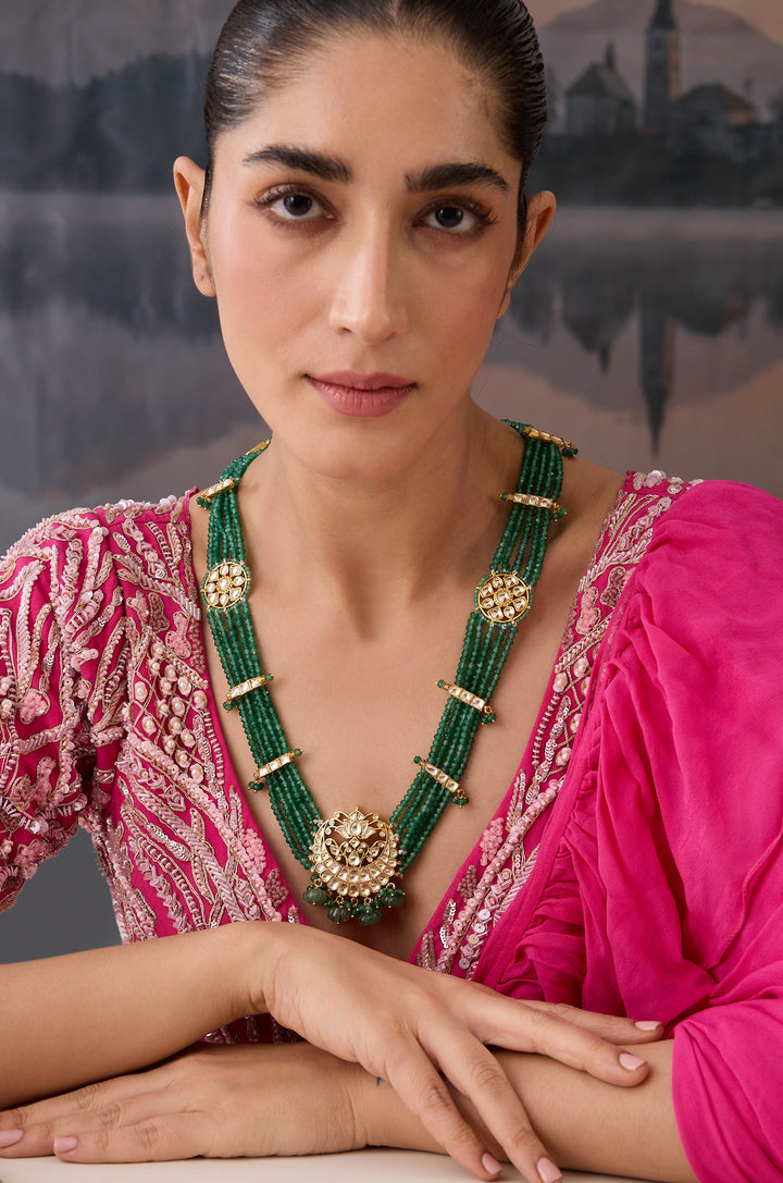 Salma Green Kundan Necklace