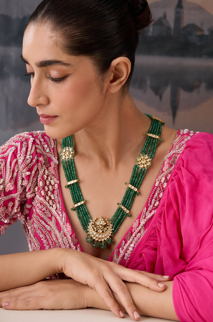 Salma Green Kundan Necklace