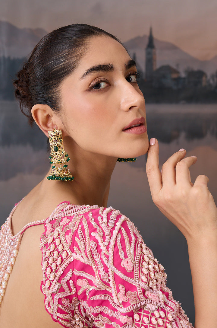 Ophelia Green Jadau Earrings