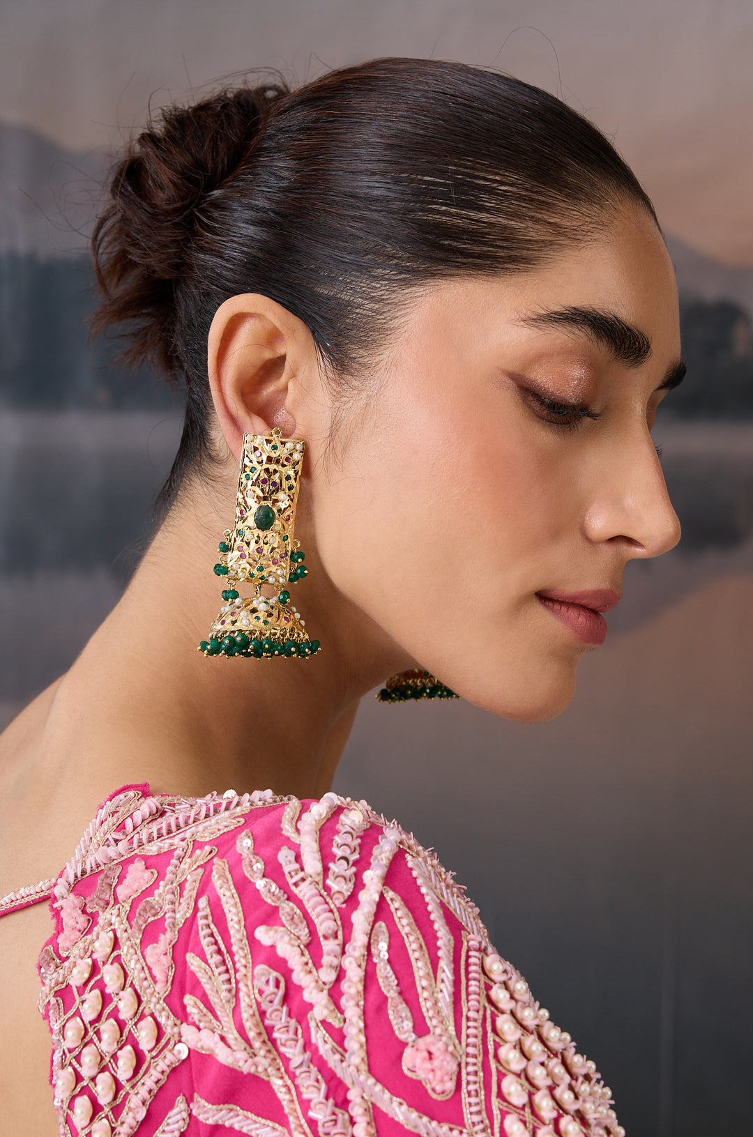 Ophelia Green Jadau Earrings