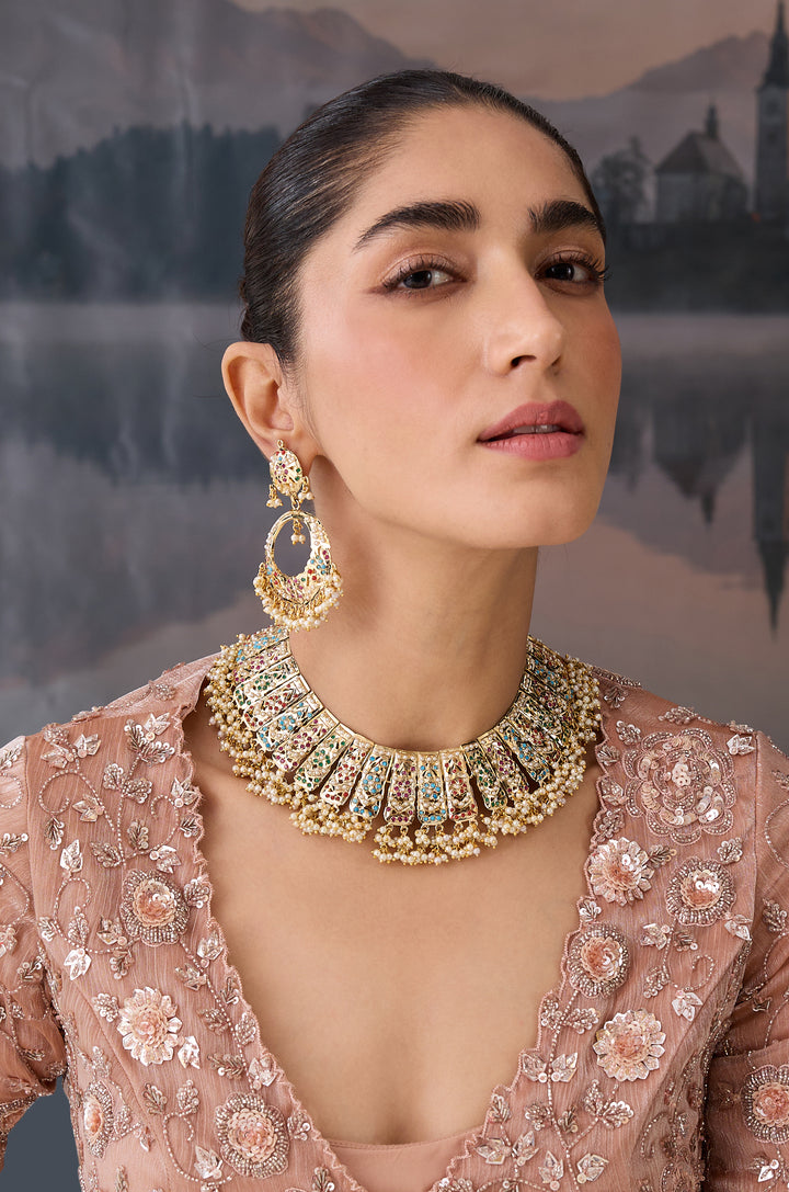Shirin Multicolored Jadau Necklace Set