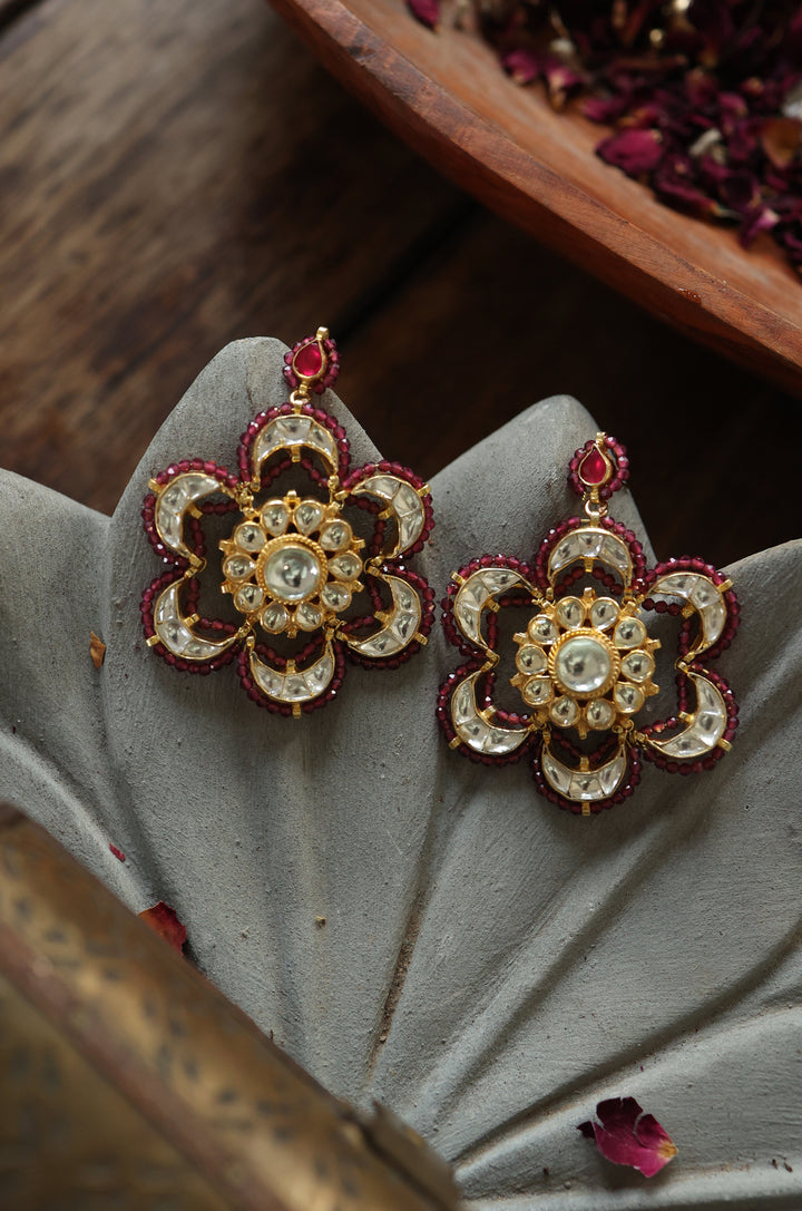 Kavya Floral Kundan Earrings