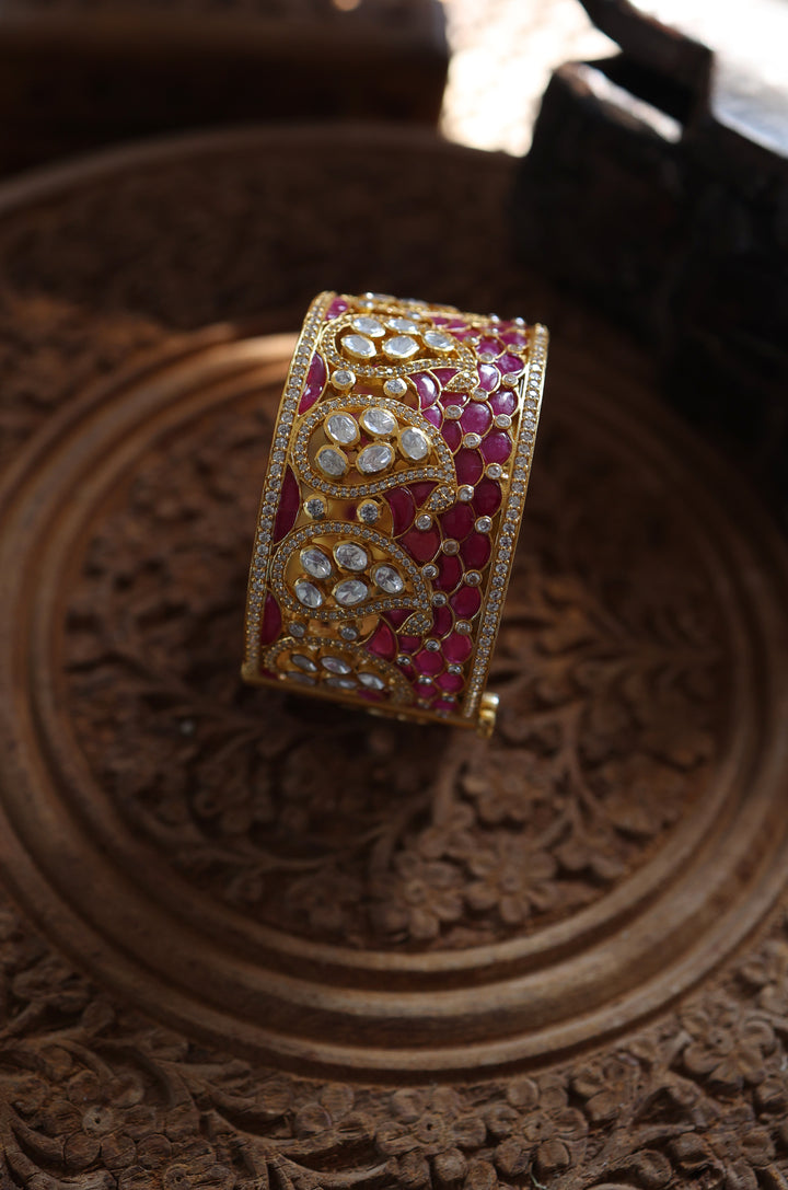 Vseca Polki Silver Bangle