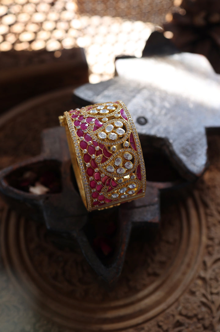 Vseca Polki Silver Bangle