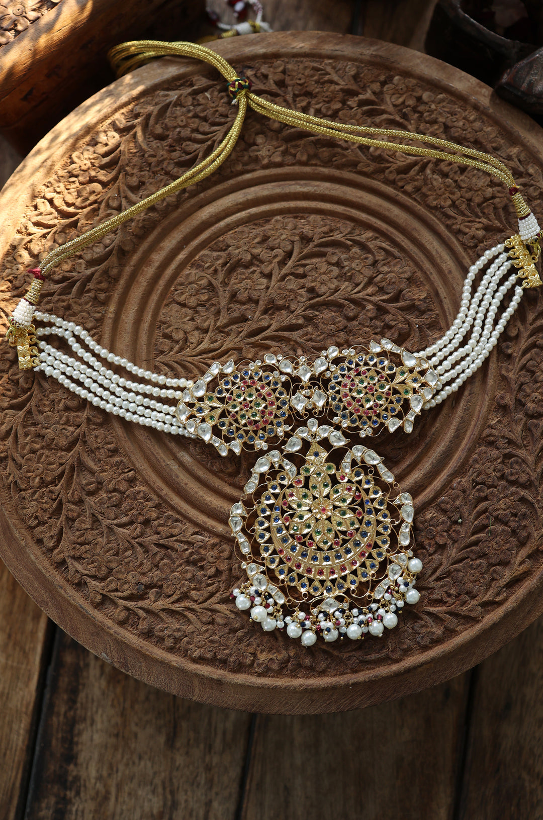 Deeza Kundan Silver Necklace