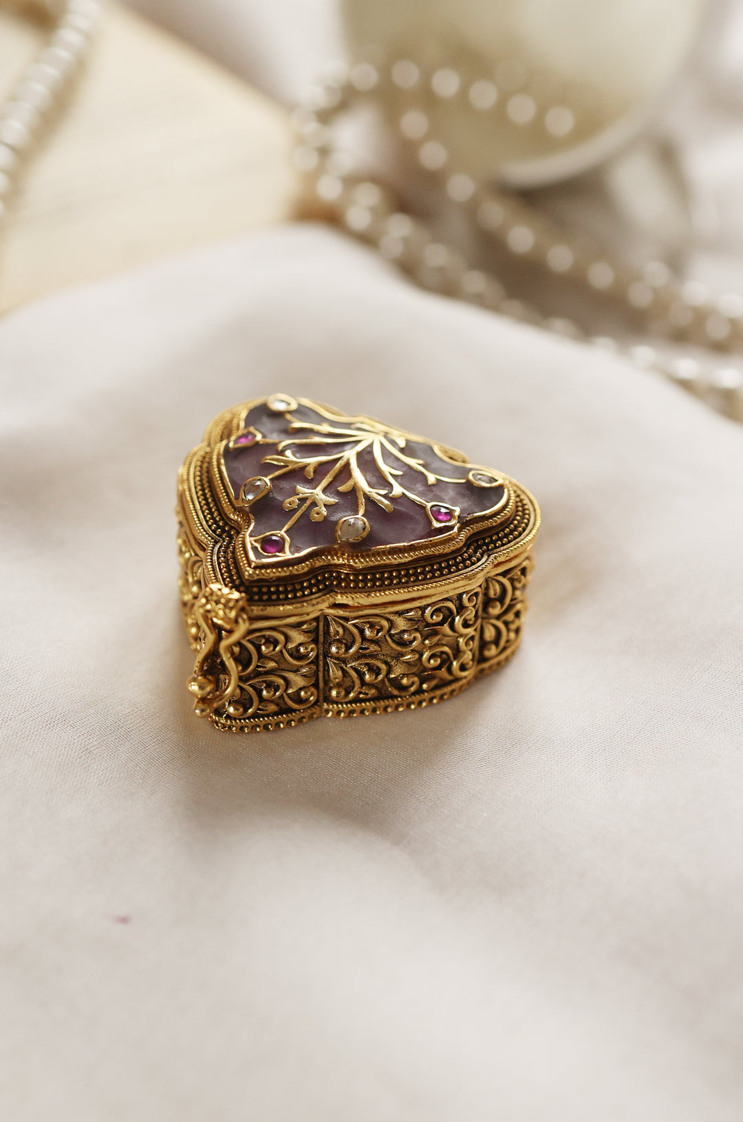 Vintage Purple Trinket Box