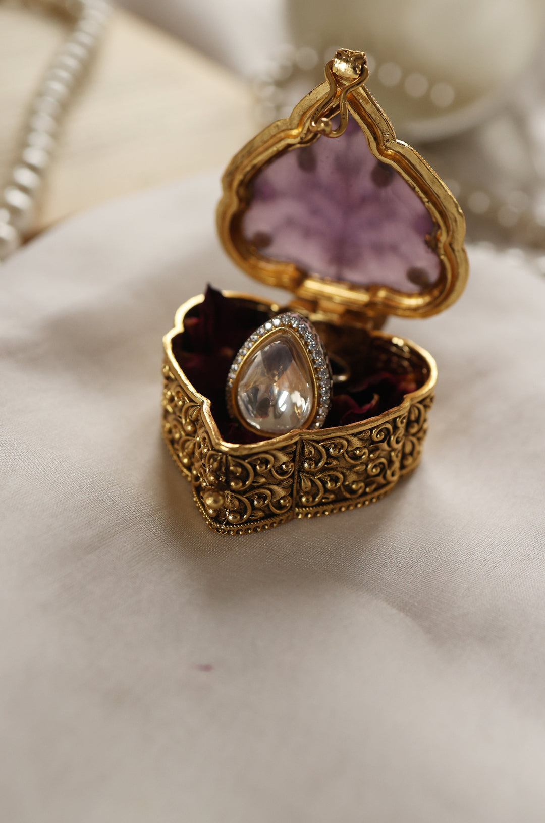 Vintage Purple Trinket Box