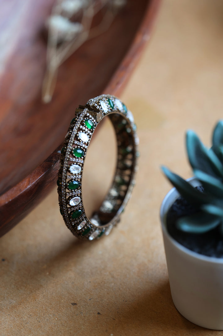 Manaswini Green Polki Bangle