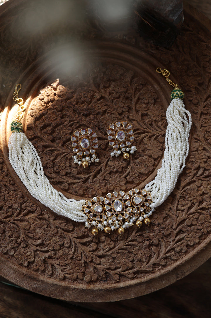 Tiyasi Polki Silver Necklace Set