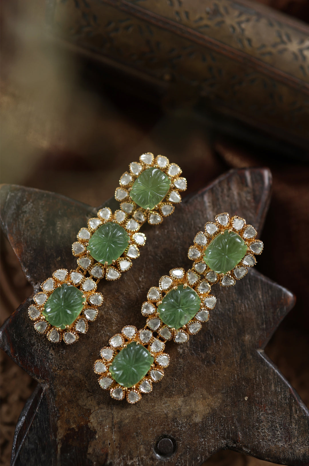 Eshe Mint Polki Silver Earrings