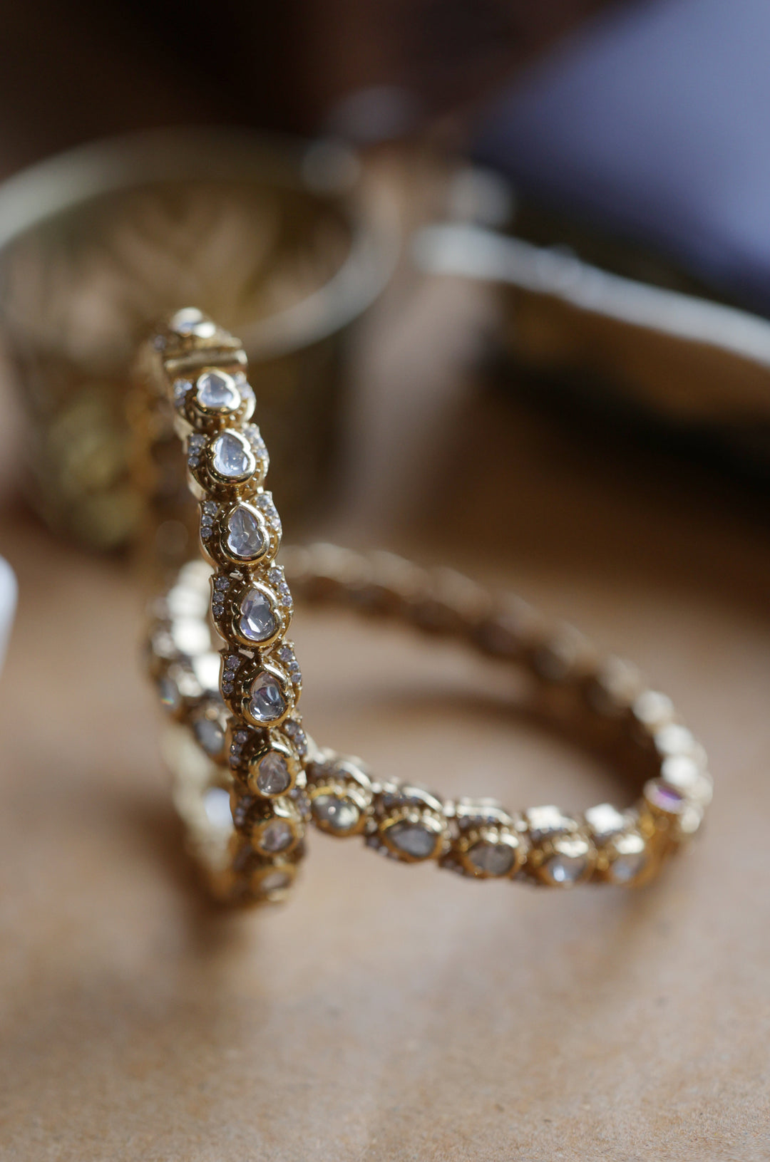 Sheen Polki Bangles - Set of 2