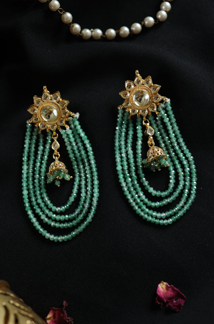 Pakhi Green Kundan Earrings