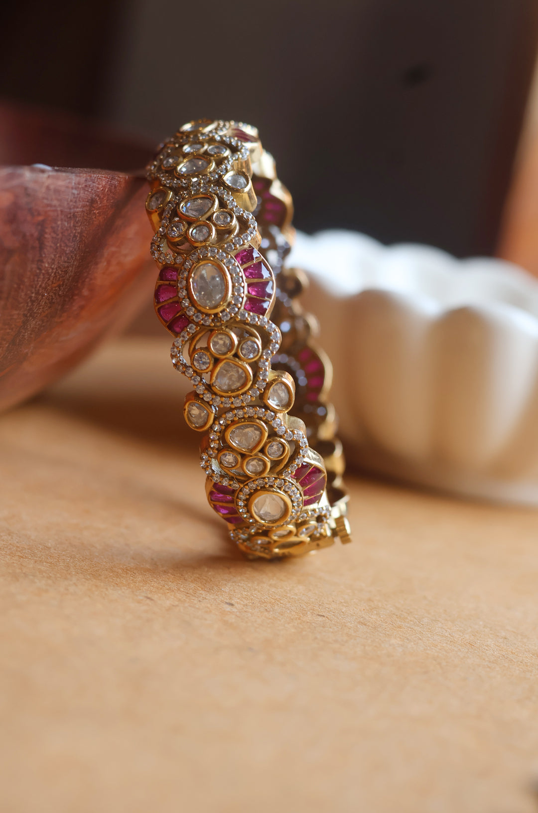 Ruhi Red Polki Bangle