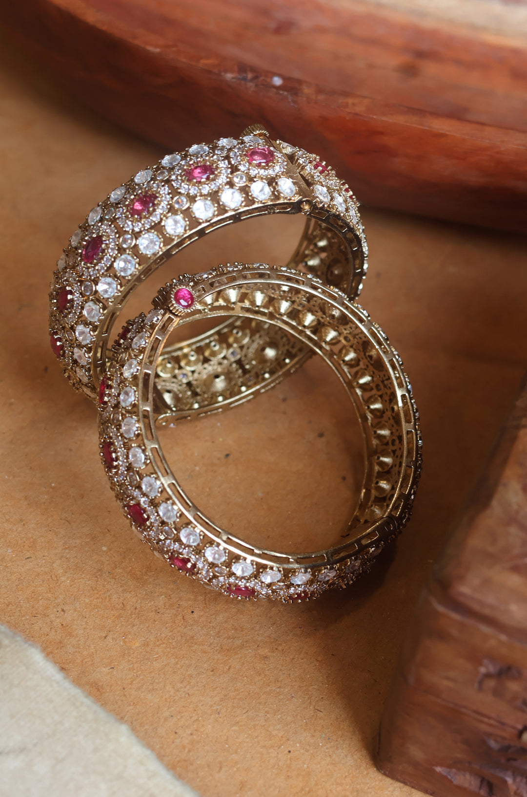 Satya Pink Polki Bangles - Set of 2