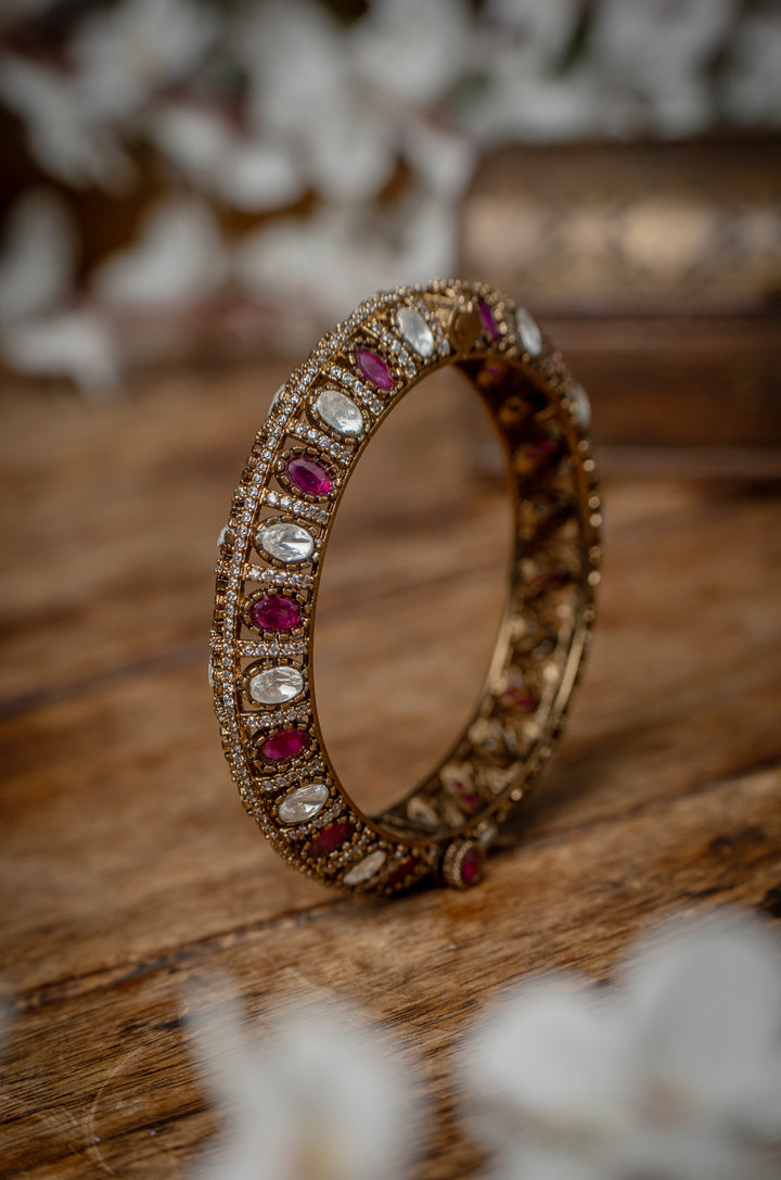 Manaswini Pink Polki Bangle
