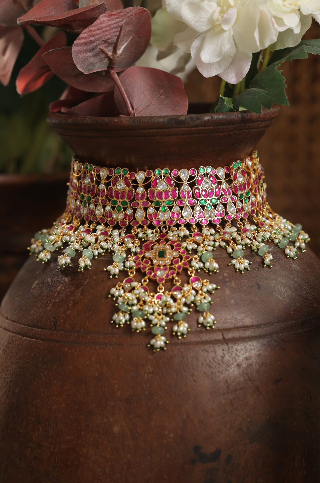 Rajasi Silver Kundan Necklace Set