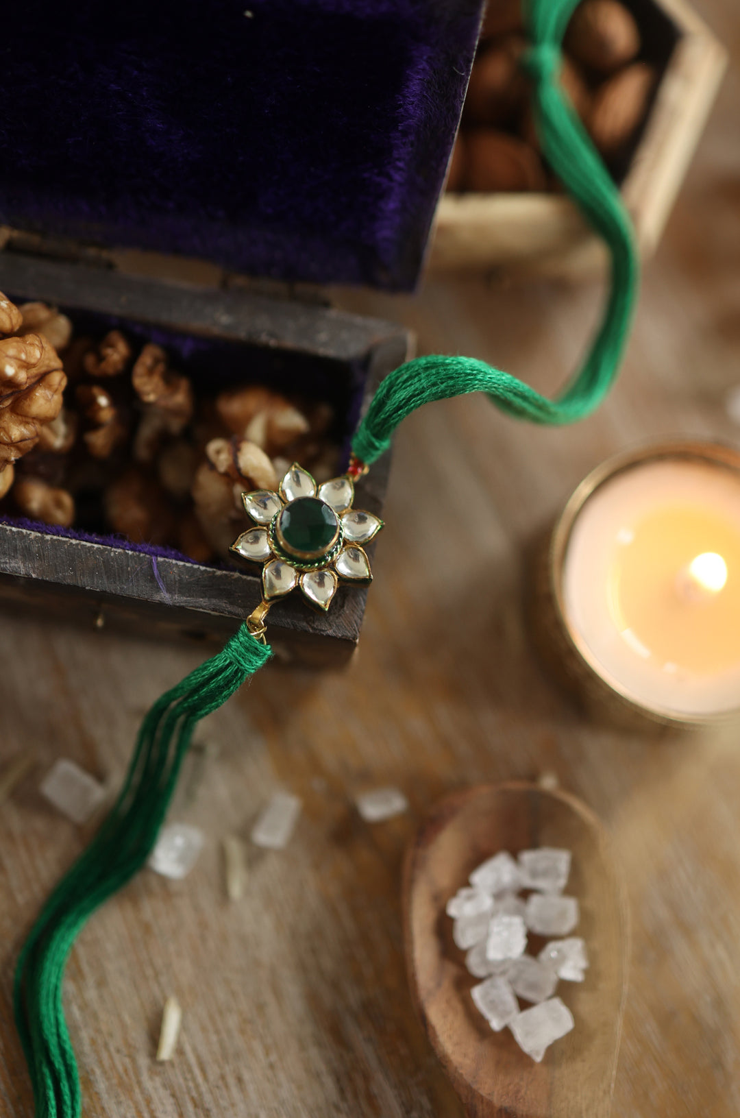 Stav Gold Plated Kundan Rakhi