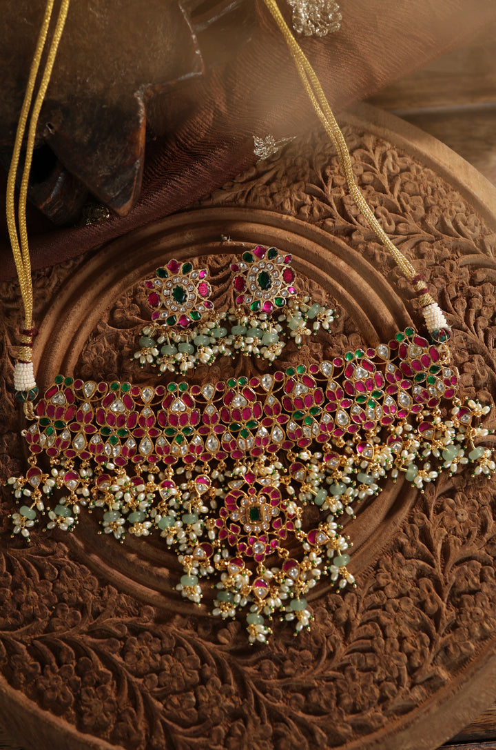 Rajasi Silver Kundan Necklace Set