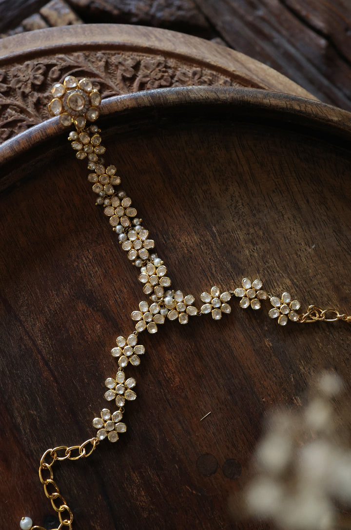 Ekantika Polki And Pearls Silver Hathphool