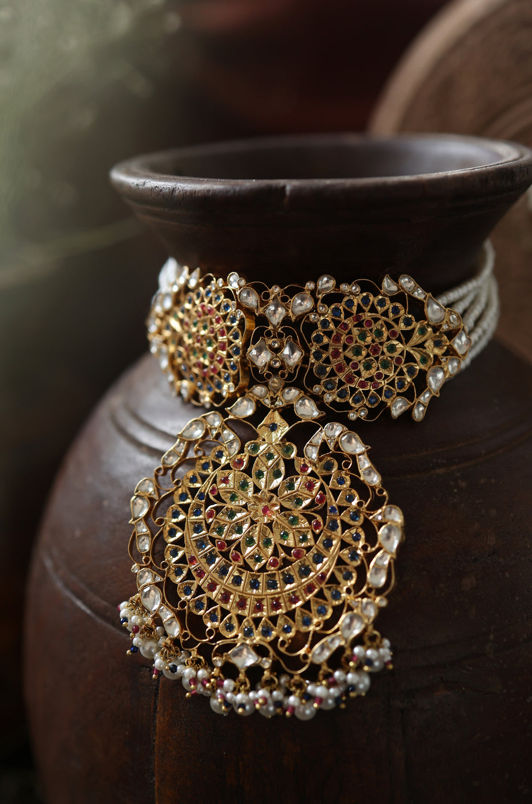 Deeza Kundan Silver Necklace