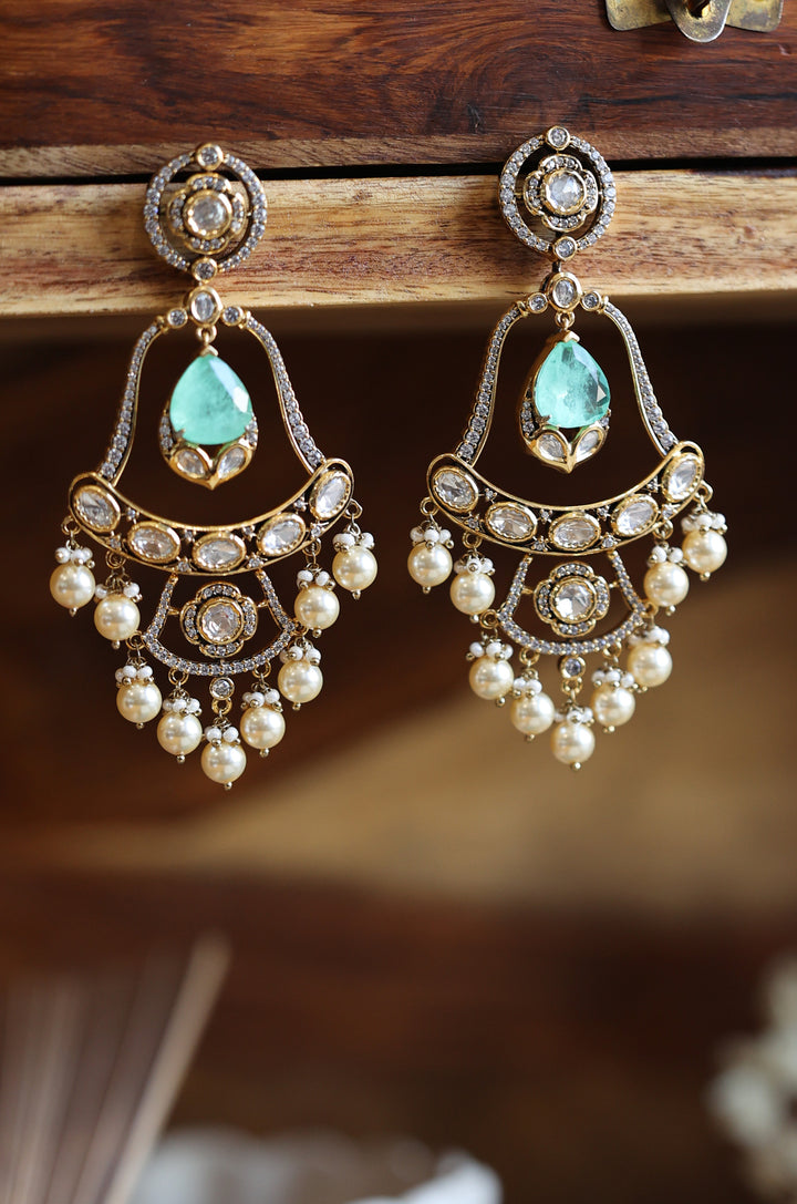Gema Turquoise Polki Earrings