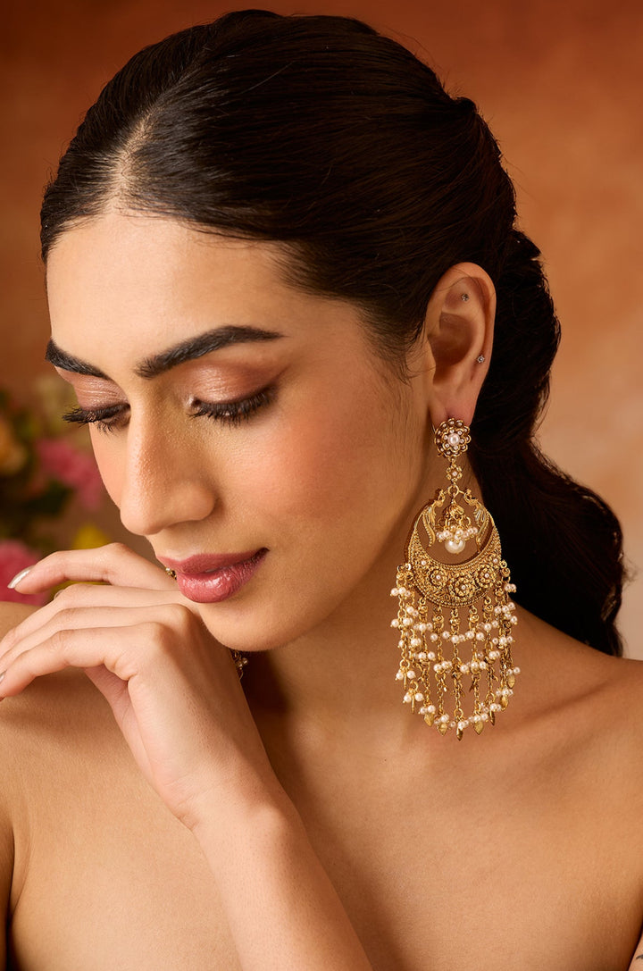 Lavanya Temple Chandbali Earrings