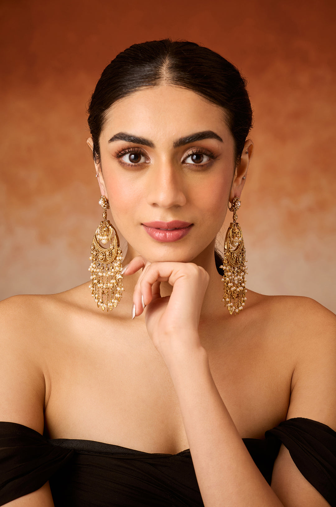 Lavanya Temple Chandbali Earrings