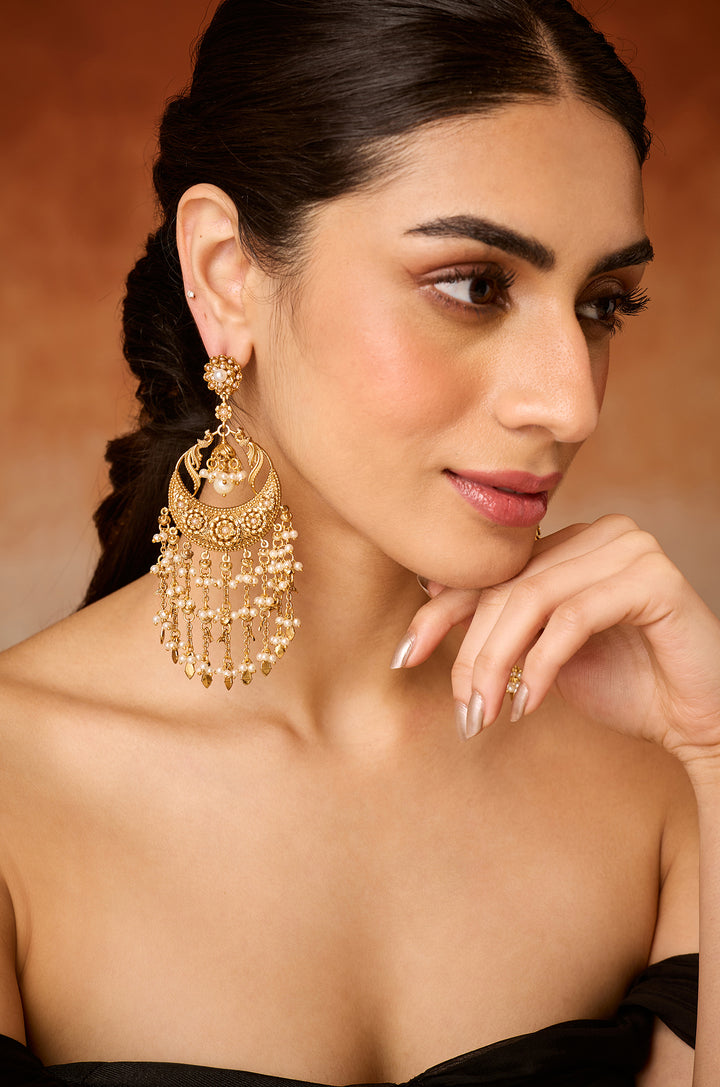 Lavanya Temple Chandbali Earrings