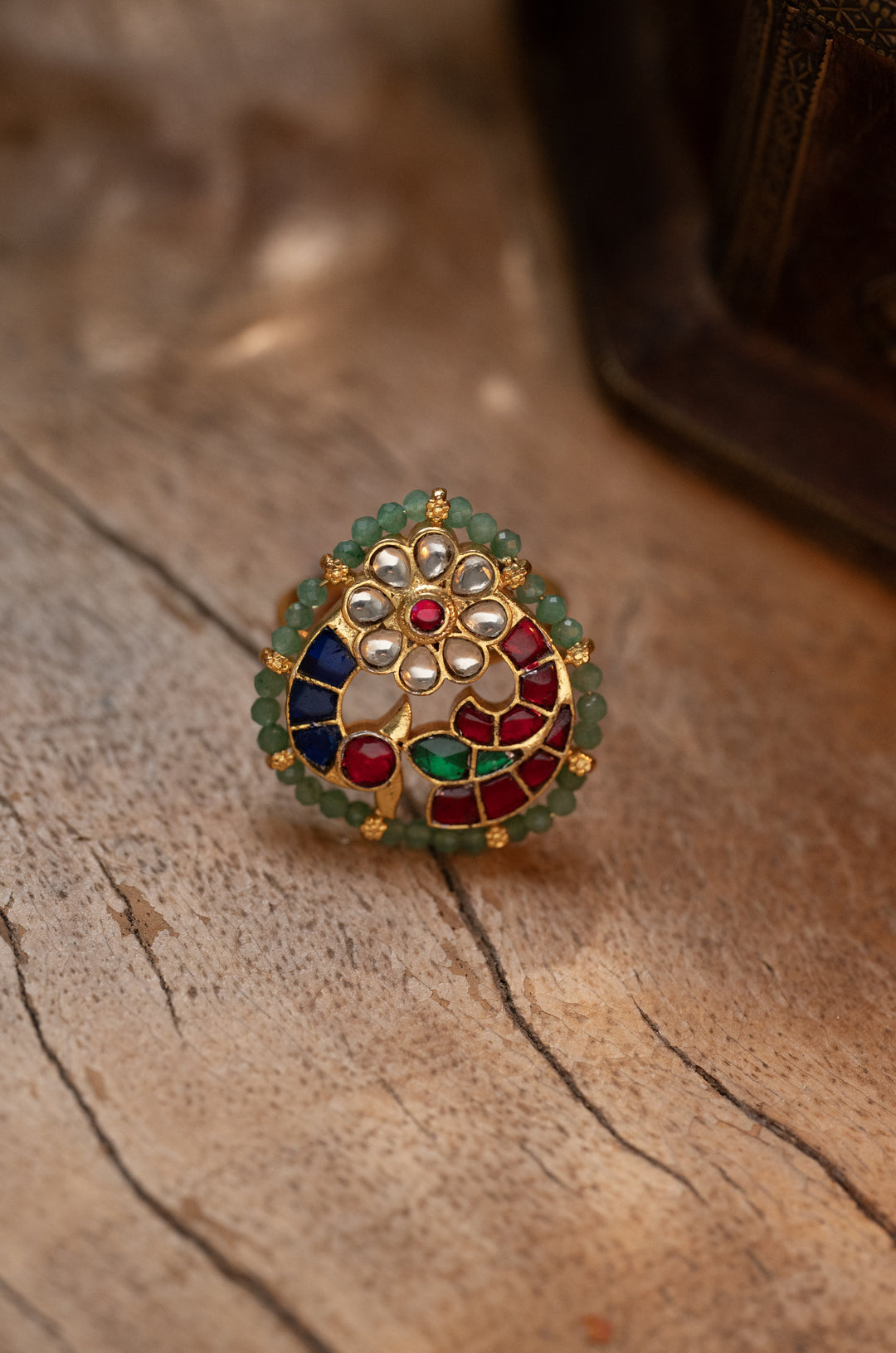 Ruhi Multicolored Kundan Ring