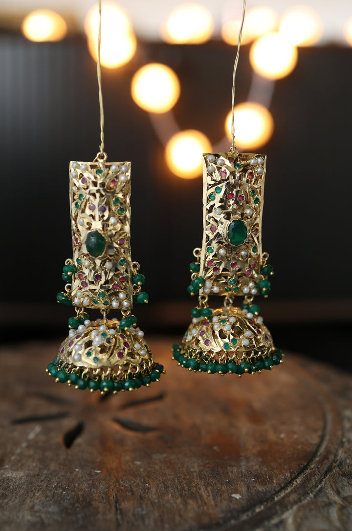 Ophelia Green Jadau Earrings