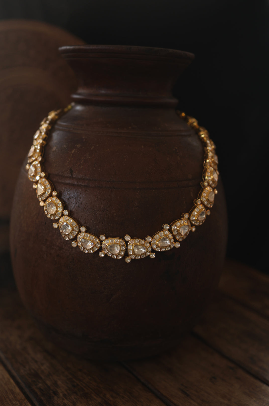 Arzoo Polki Silver Necklace