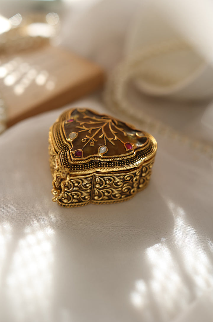 Vintage Yellow Trinket Box