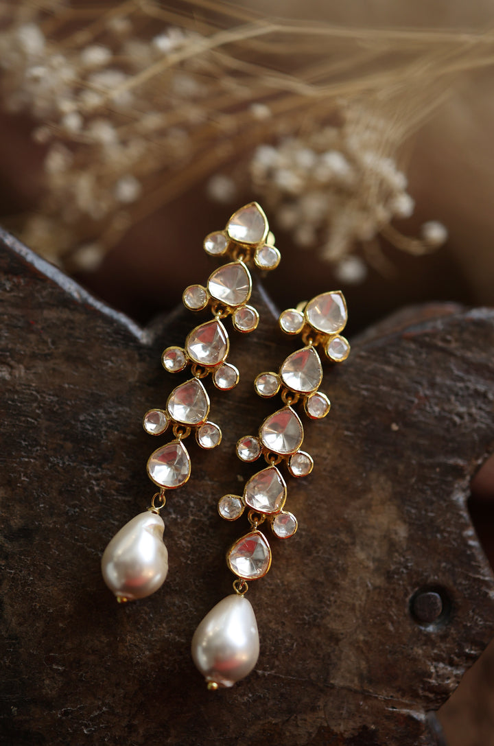 Vasilisa Polki Silver Earrings