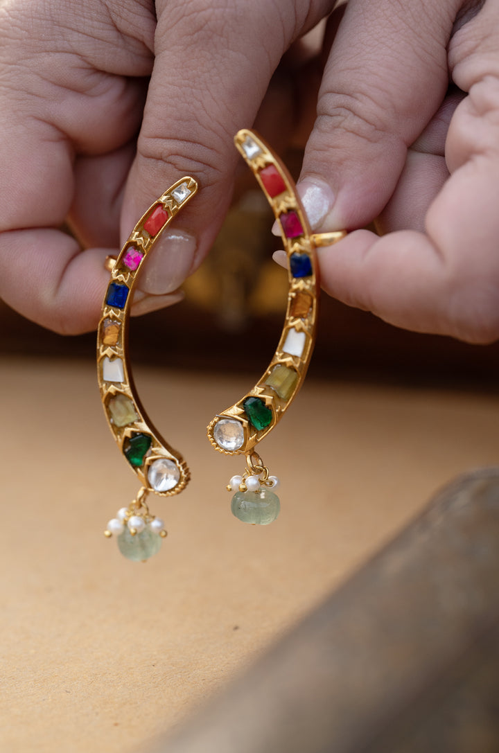 Inayat Multicolored Kundan Earcuffs