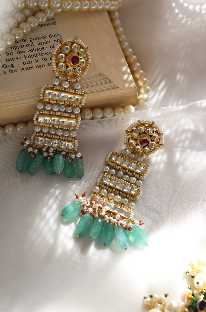 Jivisa Gold Kundan Earrings