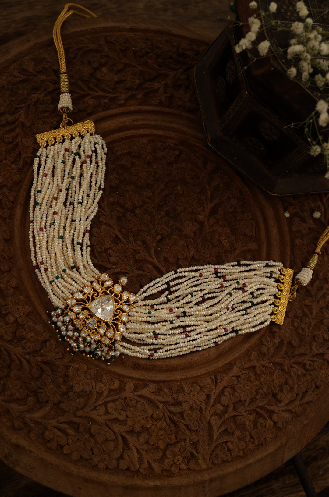 Marissa Polki Silver Choker Necklace