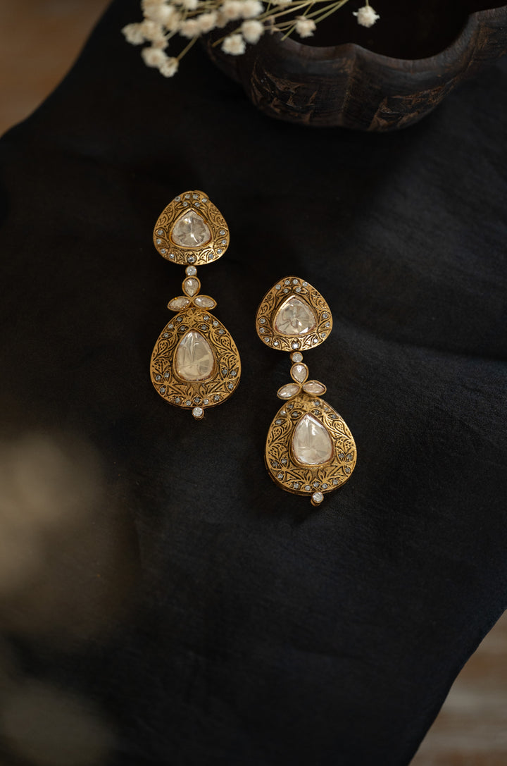 Ishira Temple Polki Earrings