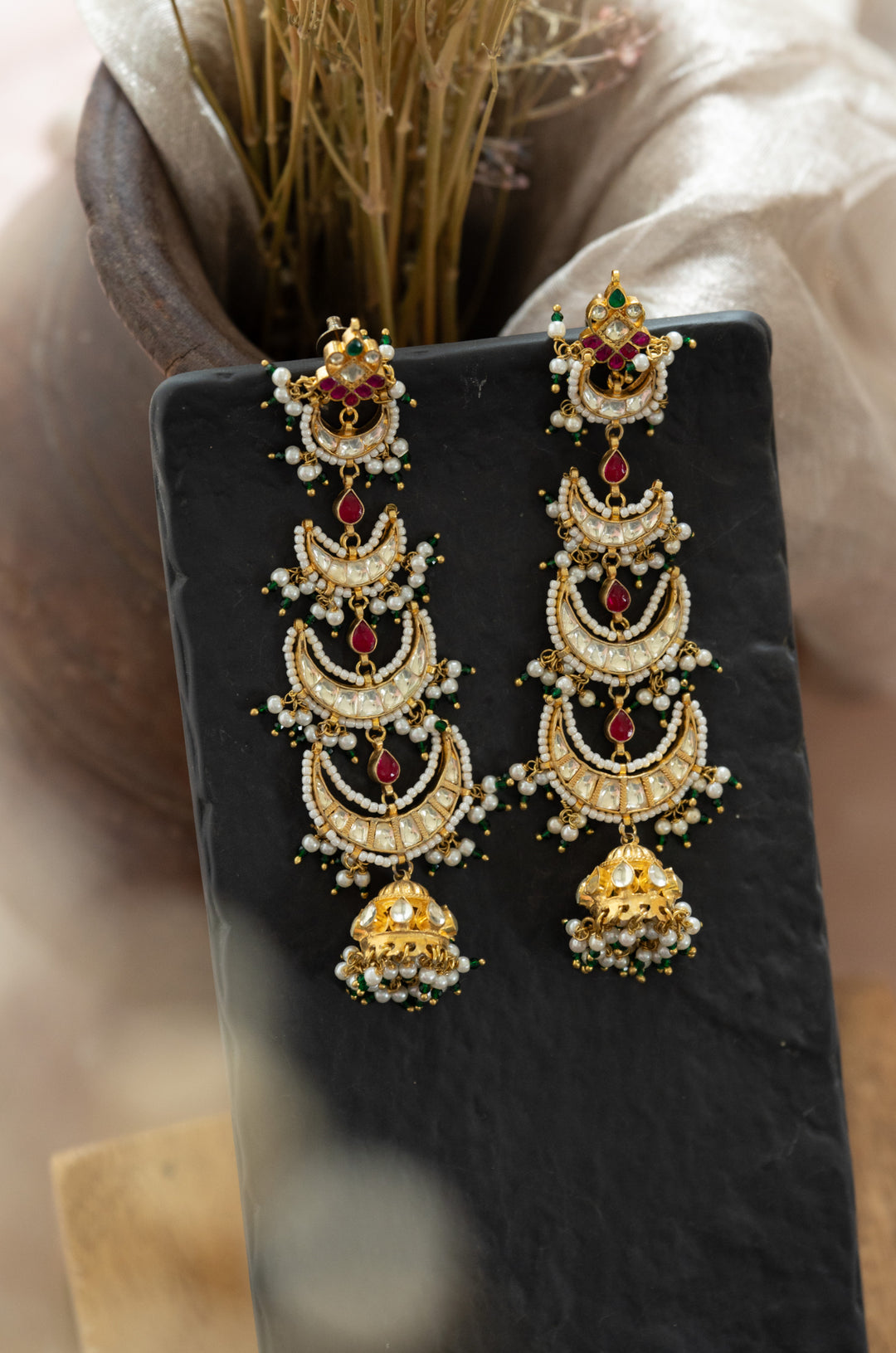 Jispa Kundan Jhumka Earrings