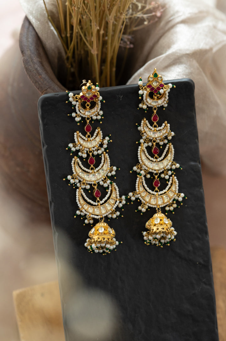 Jispa Kundan Jhumka Earrings