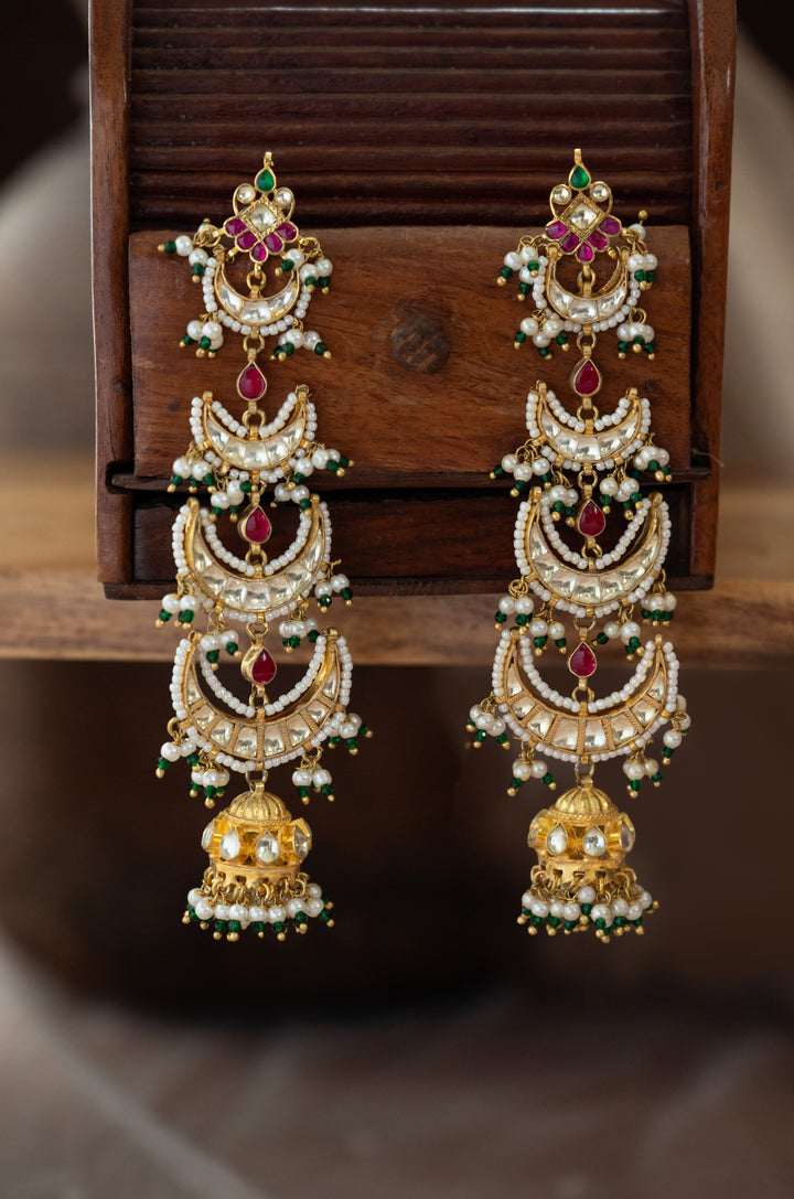 Jispa Kundan Jhumka Earrings