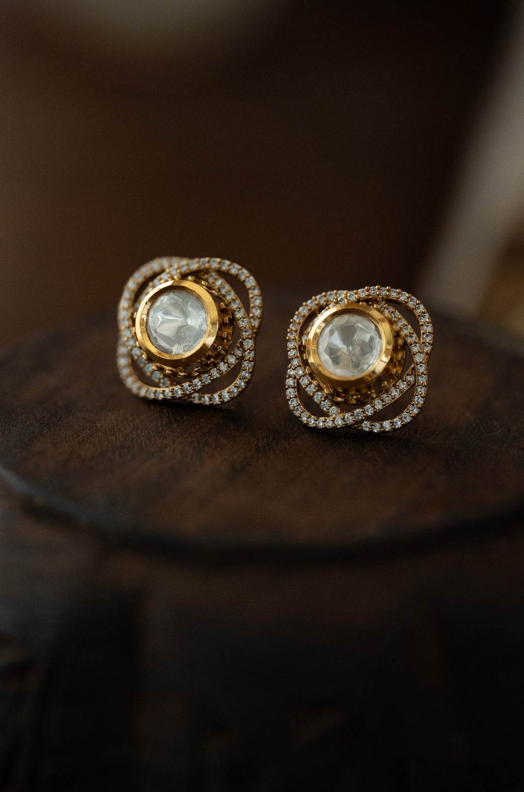 Zeba Polki Stud Earrings