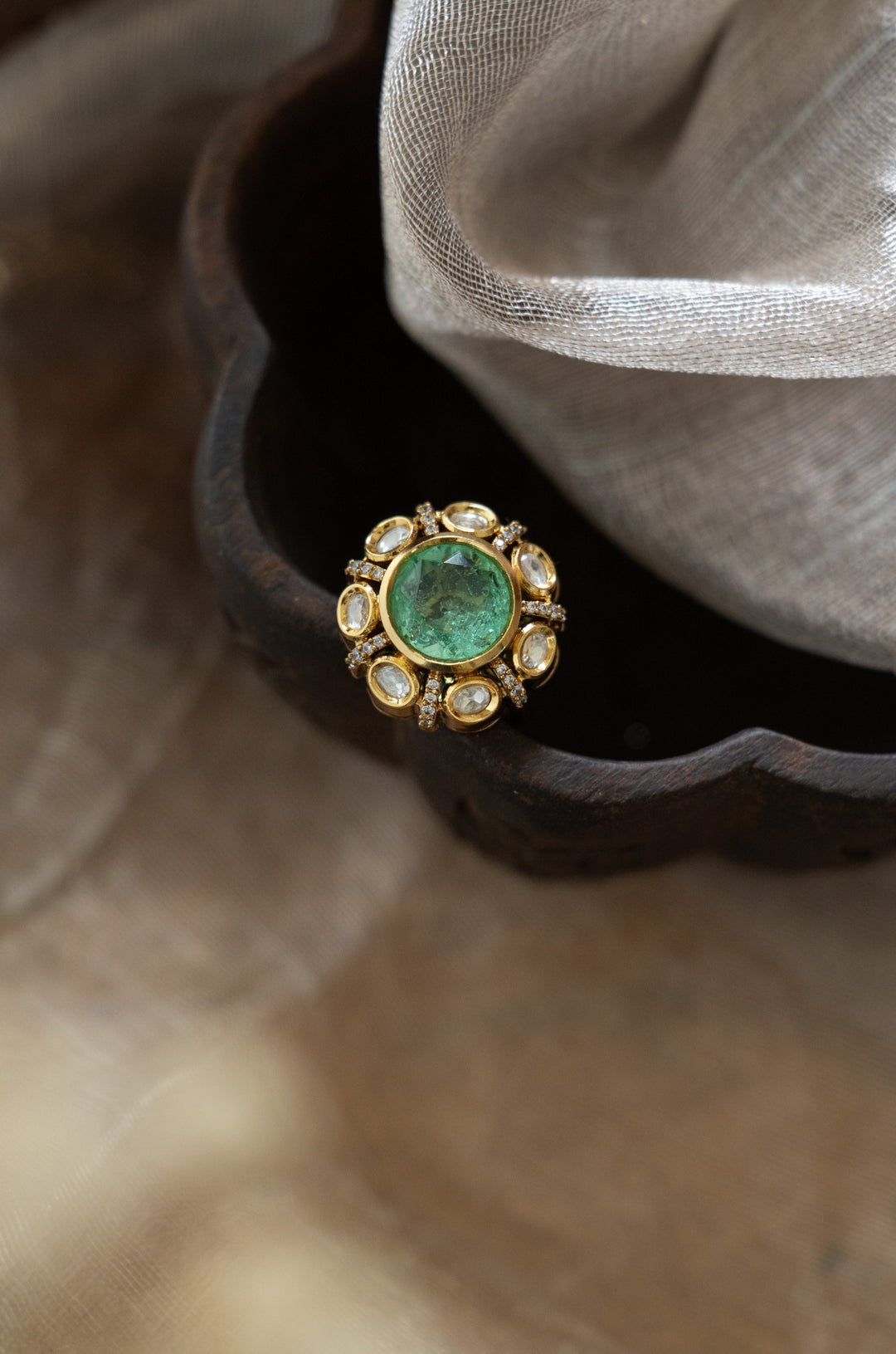 Rihana Mint Polki Ring