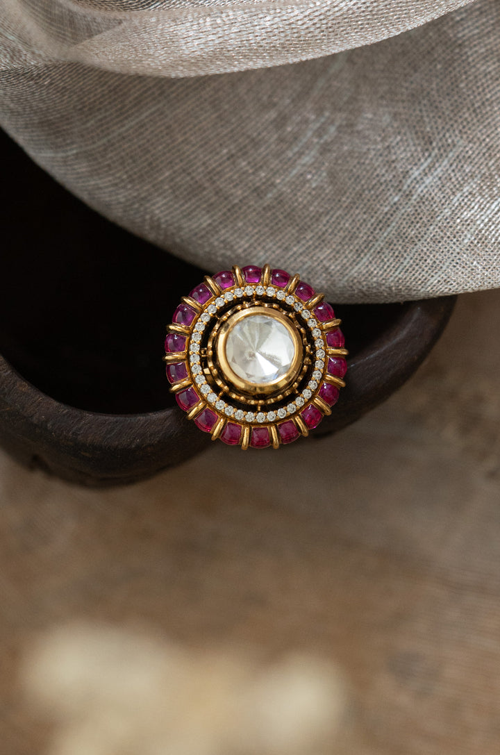 Gulnaar Pink Polki Ring