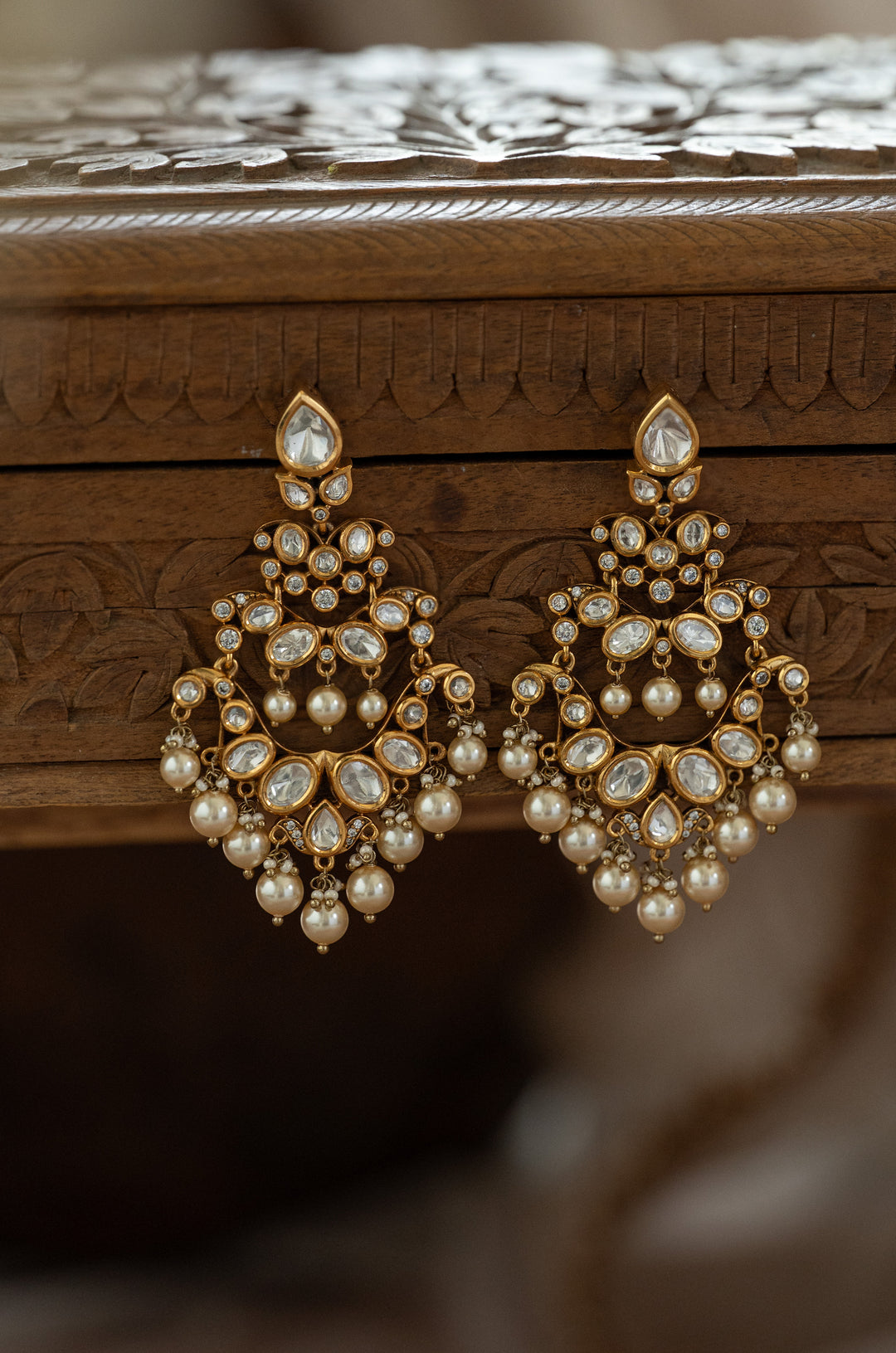 Aarzel Polki Chandbali Earrings