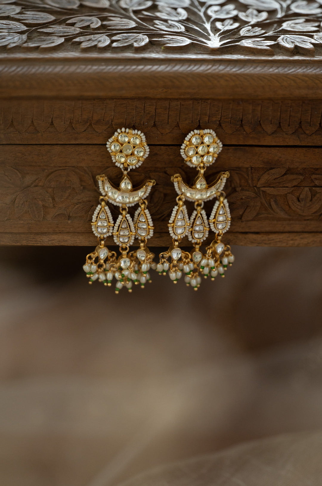 Samyukta Kundan And Pearls Earrings