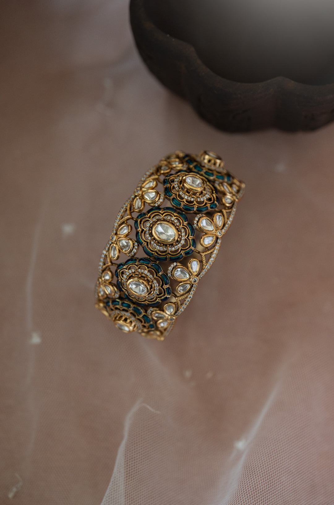 Zehnaz Polki Statement Bracelet