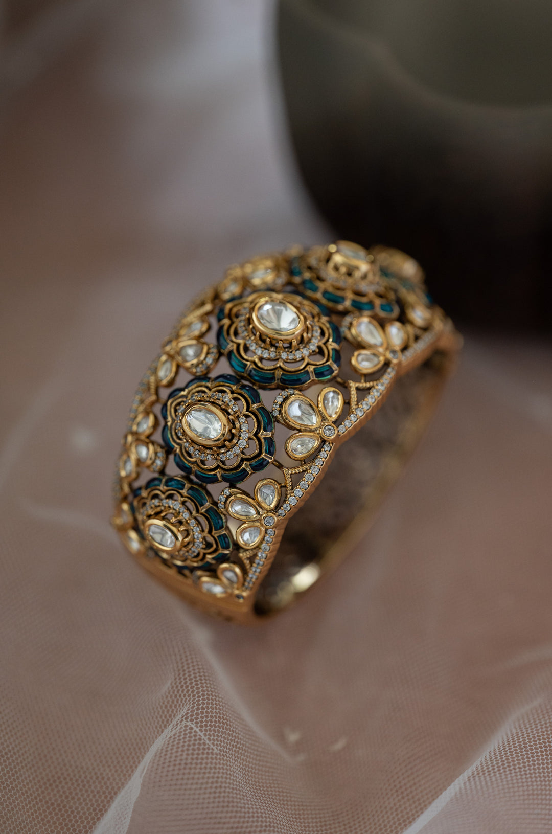 Zehnaz Polki Statement Bracelet